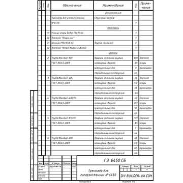 Спецификация деталей тренажёра для гиперэкстензии №6450